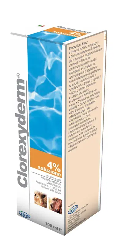 ICF Farmaceutici Linea Animali Domestici Clorexyderm4 Soluzione Cani Gatti 100ml