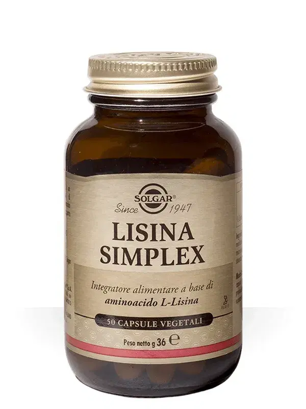 Solgar Lisina Simplex Integratore Alimentare 50 Capsule Vegetali