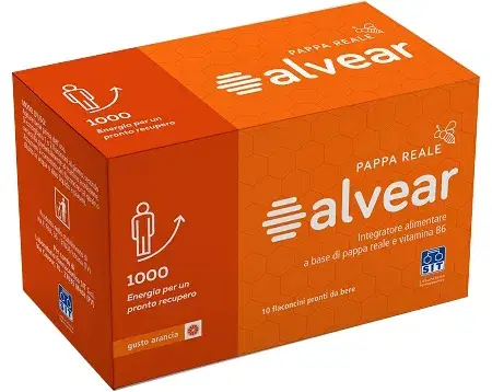 Alvear 1000 Integratore Energetico Con Pappa Reale Gusto Arancia 10 Flaconcini