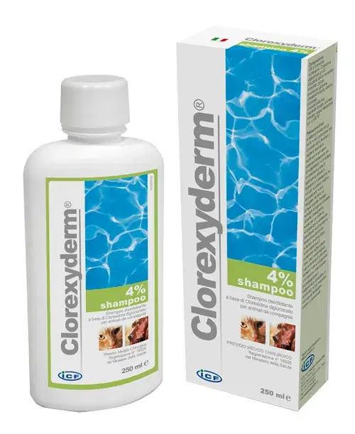 ICF Farmaceutici Linea Animali Domestici Clorexyderm 4% Shampoo Cani Gatti 250ml