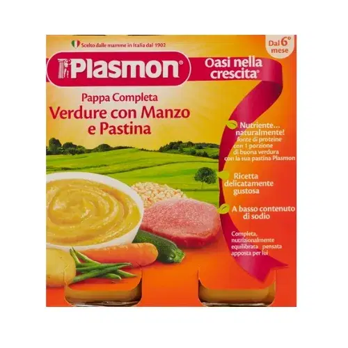 Plasmon Omogenizzato Manzo e Verdure 2 Vasetti da 80 g