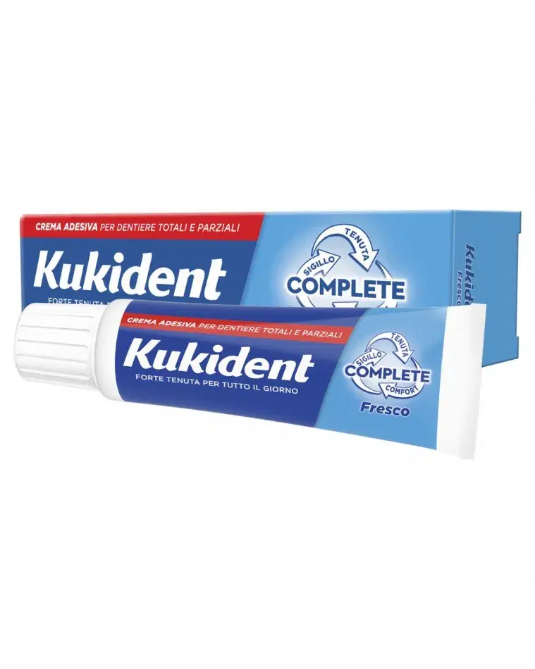 Kukident Complete Fresco Crema Adesiva Per Dentiere Totali e Parziali 47 g