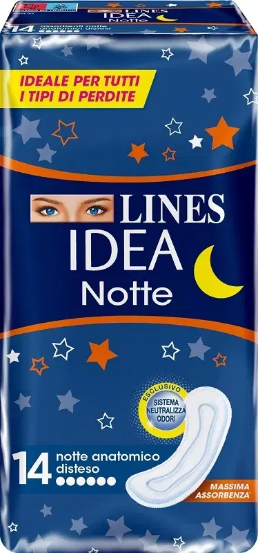 Lines Idea Notte Assorbente Anatomico Disteso 14 Pezzi