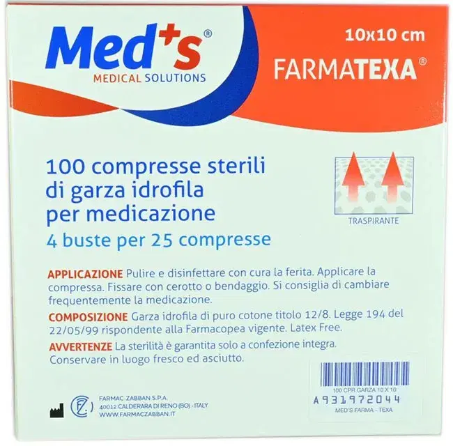 Med's Farmatexa Compressa Garza Idrofila 2/8 10x10 100 pezzi