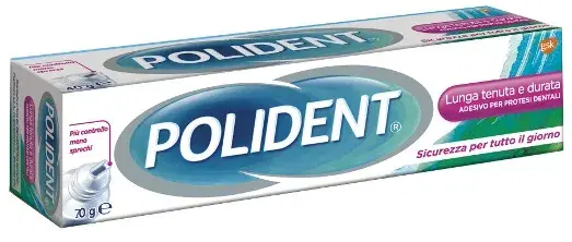 Polident Lunga Tenuta Crema Adesiva per Protesi Dentali 70 g