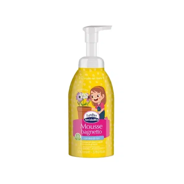 Euphidra Amido Mousse Bagnetto 500 ml Mousse per la Detersione Quotidiana di Neonati e Bambini