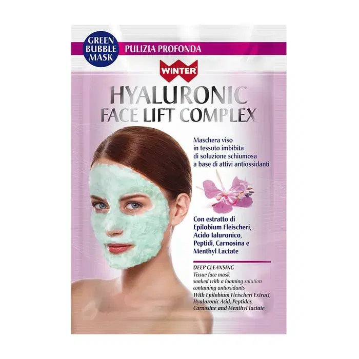 Winter Hyaluronic Green Bubble Black Maschera Viso 1 Pezzo