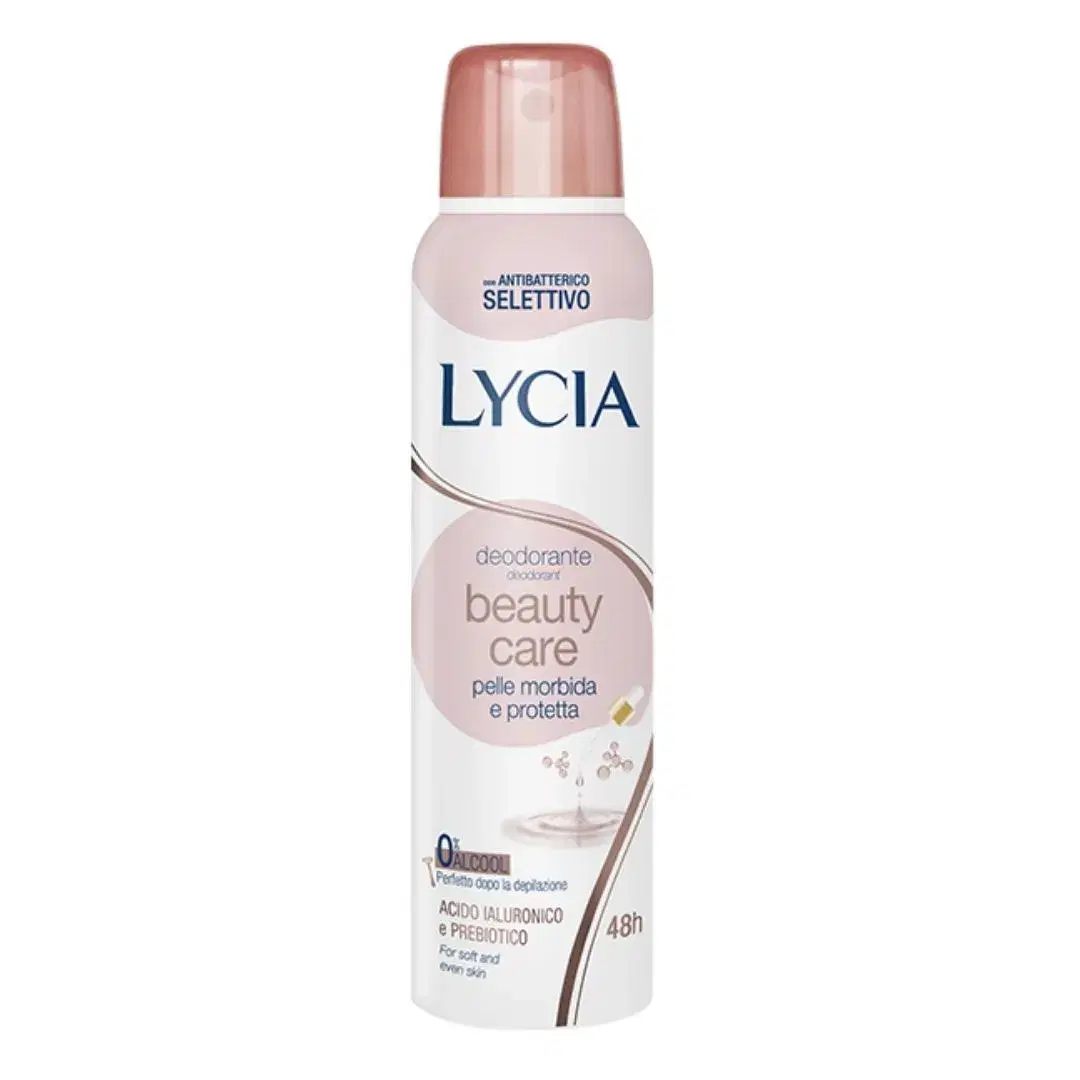 Lycia Beauty Care Deodorante Spray con Acido Ialuronico e Prebiotico 48h