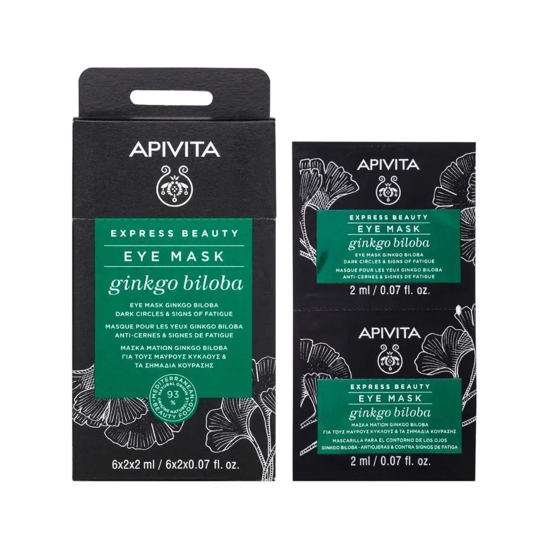 Apivita Express Beauty Maschera Occhi Gingko Biloba Occhiaie 2x2ml