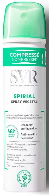 SVR Spirial Spray Vegetal Deodorante Anti-Umidità Corporea 48h 75 ml