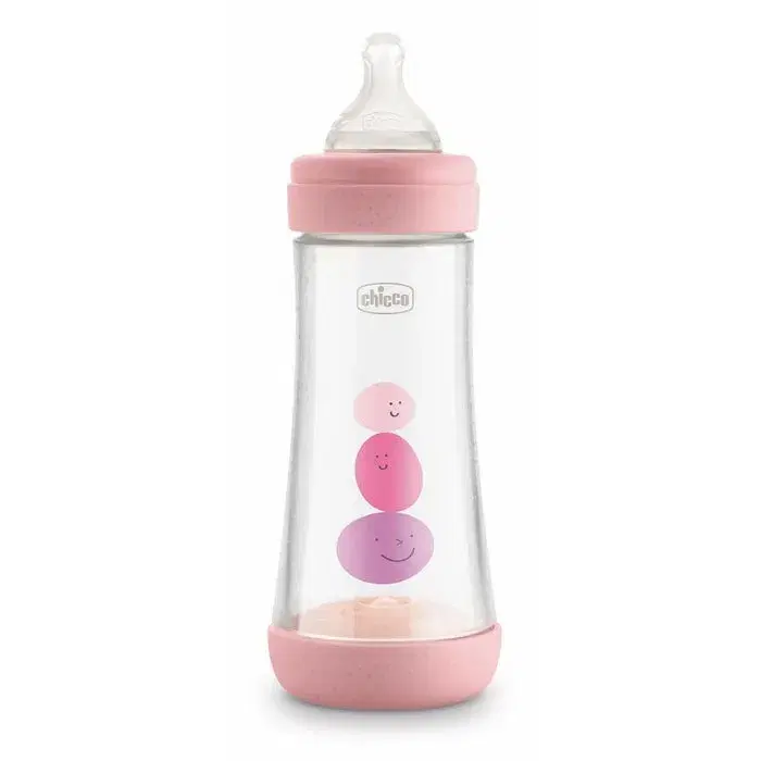Chicco Biberon Perfect 5 +2 m Flusso Medio In Silicone Girl 240 ml