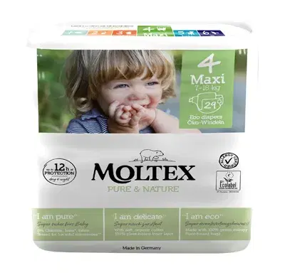 Pannolini Moltex Pure&Nature Taglia 4 Maxi 29 Pezzi 7/18kg