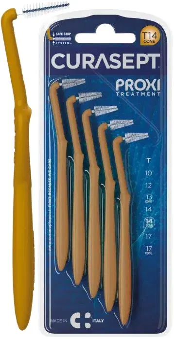 Curasept Proxi Angle Treatment T14 Cone Ocra 5 Scovolini Testina Angolata 1,4mm