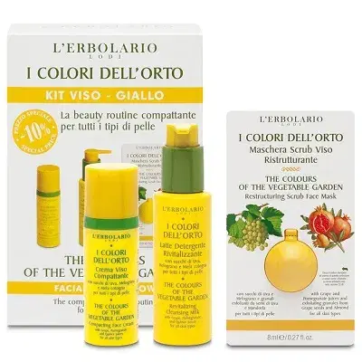 L'erbolario I Colori Dell'orto Cofanetto Viso Giallo Crema+Maschera+Detergente