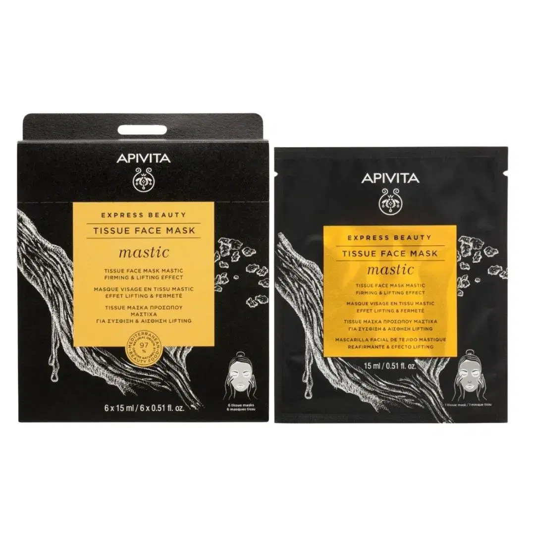 Apivita Express Beauty Maschera Viso in Tessuto Rassodante Liftante Mastica 15ml
