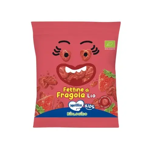 Mellin Snack Bio Fettine Fragola Liofilizzate 8g 3 Anni+