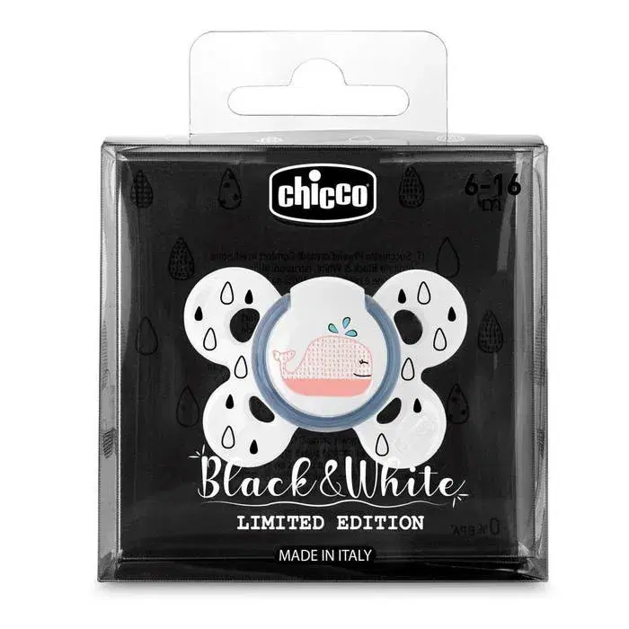 Chicco Succhietto Comfort Black E White Silicone 6-16 Mesi 1 Pezzo