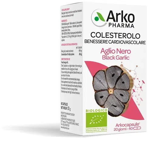 Arkocapsule Aglio Nero Bio Integratore Controlllo del Colesterolo 40 Capsule