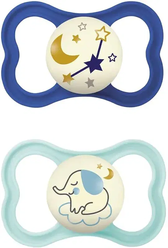 Mam Air Night Set Succhietto In Silicone Per Bambini 16 Mesi+ Fantasia Assortita