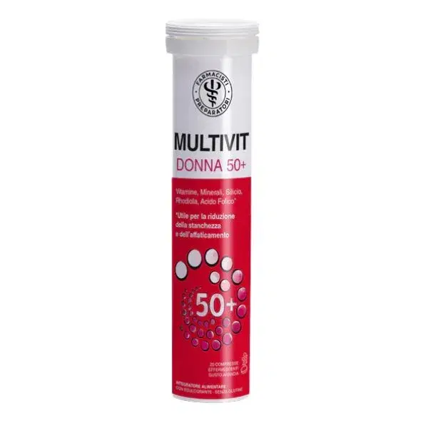 Unifarco Multivit 50+ Donna Integratore Vitaminico 20 Compresse Effervescenti