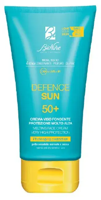 BioNike Defence Sun SPF50+ Crema Viso Solare Fondente Protezione Molto Alta 50ml