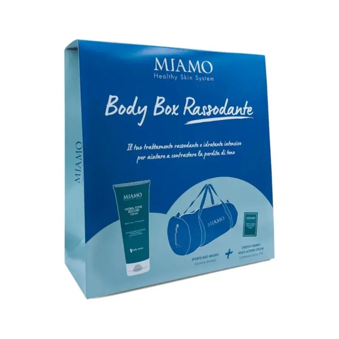 Miamo Body Box Rassodante Crema Idratante 200 ml + Antismagliature 5 ml + Borsa Miamo Body Box Rassodante Crema Idratante 200 ml + Antismagliature 5 ml + Borsa