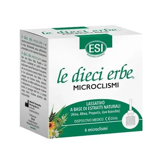 Esi Le Dieci Erbe Microclismi Lassativo di Estratti Naturali 6 Pezzi