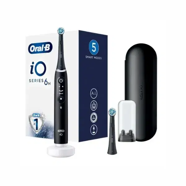 Oral-B iO6 Spazzolino Elettrico Ricaricabile Nero Con Custodia Da Viaggio