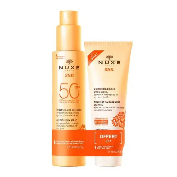 Nuxe Sun Latte Solare Spray Spf50 150 ml + Shampoo Doccia Doposole 100 ml