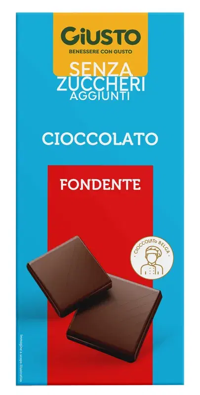 Tavoletta Giusto Senza Zucchero al Gusto di Cioccolato Fondente 200 g