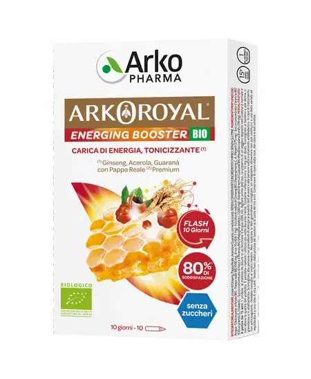 Arkoroyal Pappa Reale Premium Energing Booster BIO Integratore Energizzante 10 Flaconi