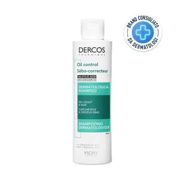 Vichy Dercos Shampoo Dermatologico Oil Control Per Capelli Grassi 200 ml