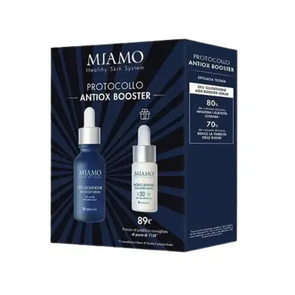 Miamo Protocollo Antiox Booster ad azione Antietà GF5 Glutathione + Sunscreen Drops SPF 50