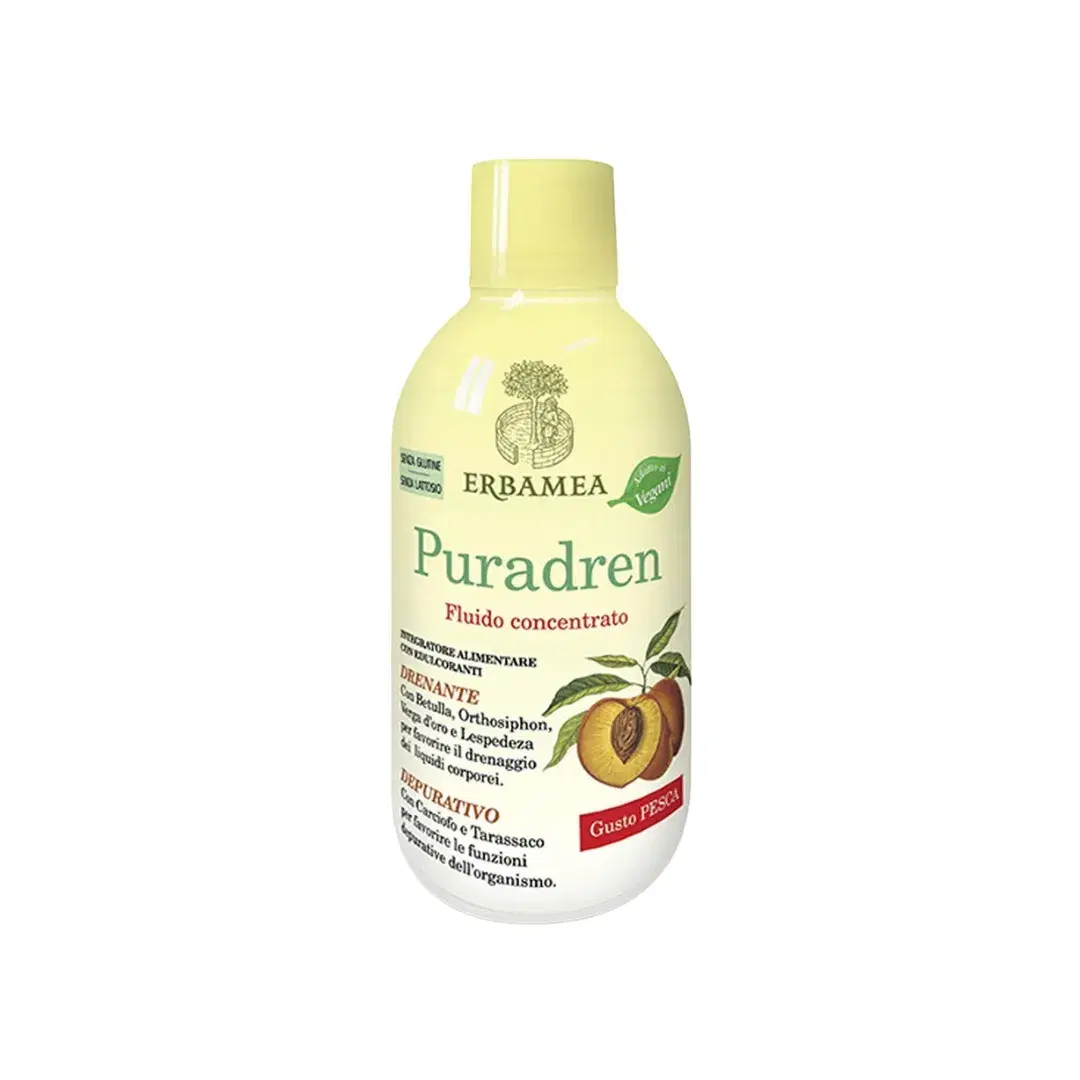 Erbamea Puradren Fluido Concentrato Con Edulcoranti Gusto Pesca 500 ml